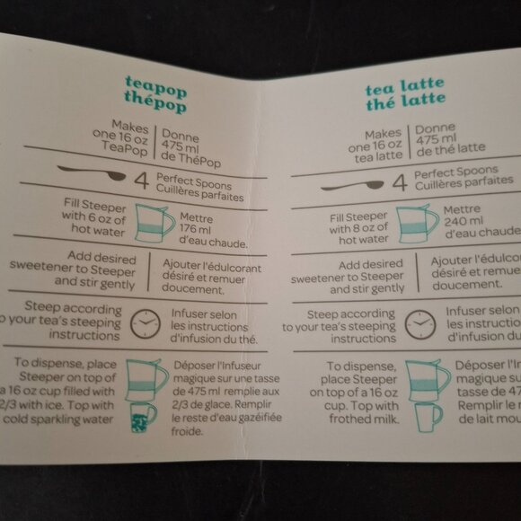 Davids Tea The Steeper BPA-free Tritan Clear 18 oz Recipe Card Latte Pop Iced - Picture 10 of 11